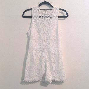 Lovers + Friends White Lace Essie Romper